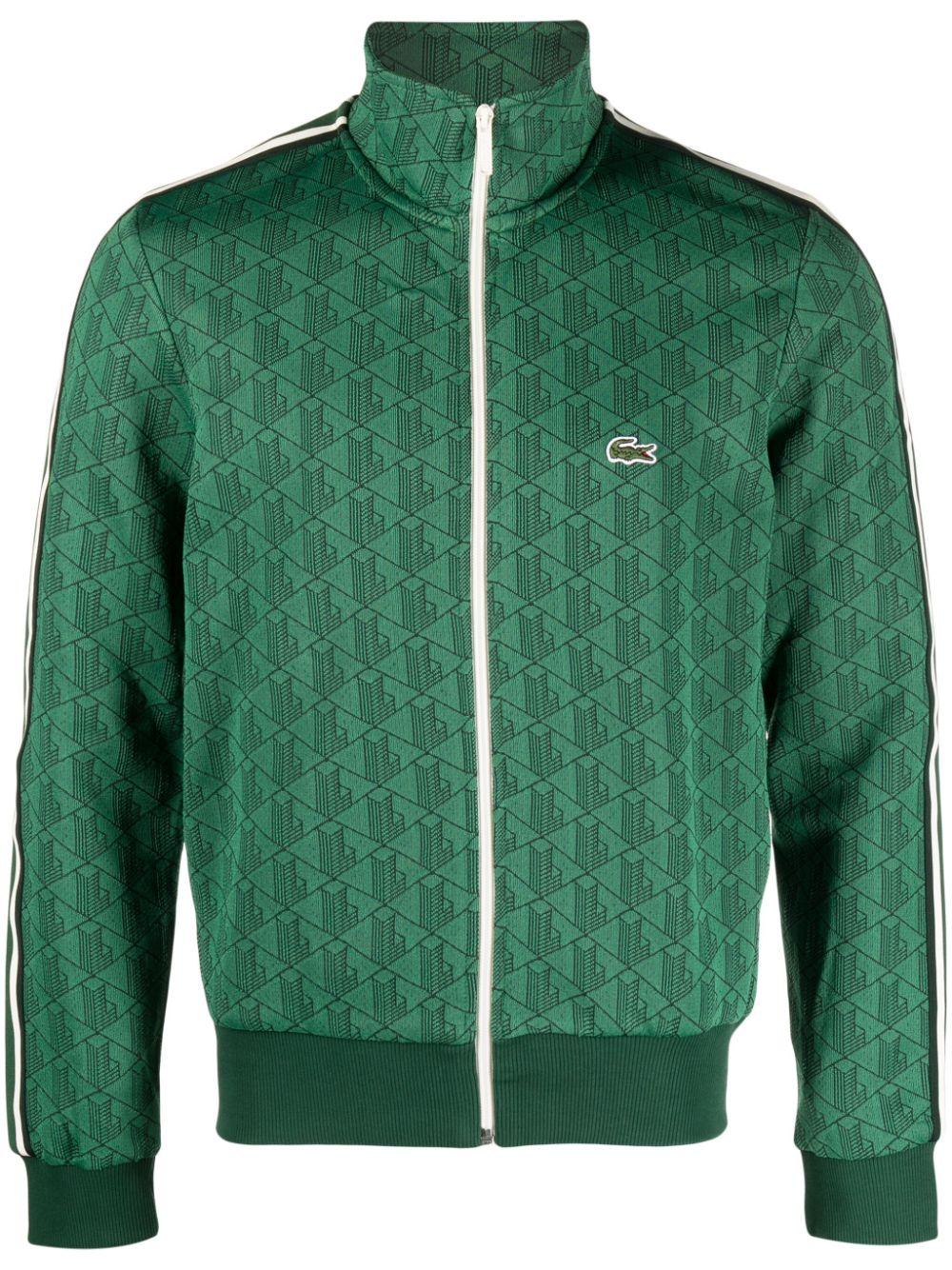 Lacoste Paris monogram-jacquard Track Jacket Green Maison-Kitsune Men Sport Jackets & Windbreakers