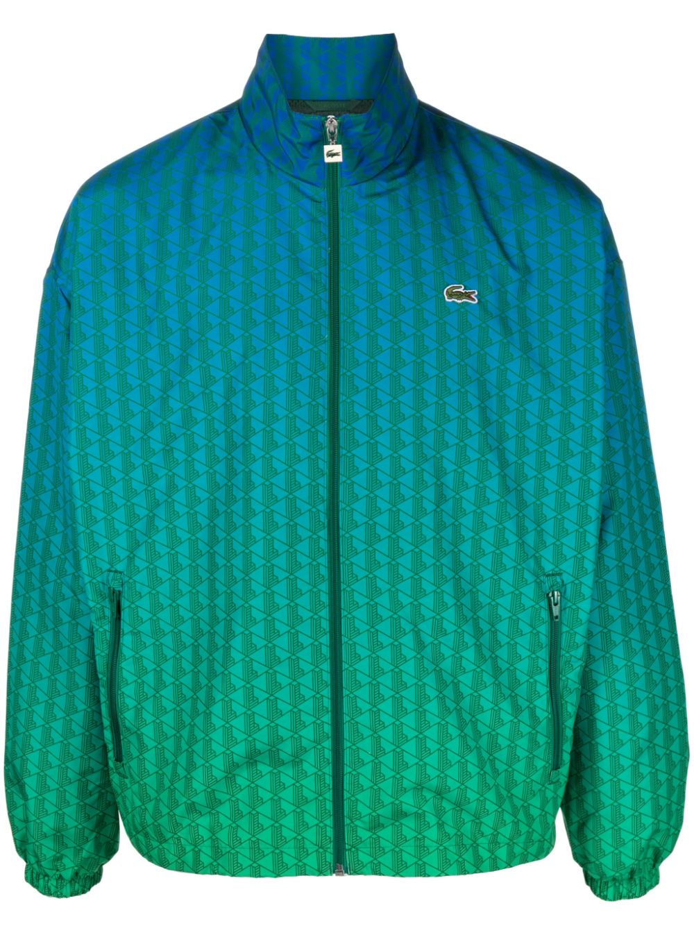 Maison-Kitsune Lacoste monogram-print Ombré Sportsuit Jacket Blue Men Sport Jackets & Windbreakers