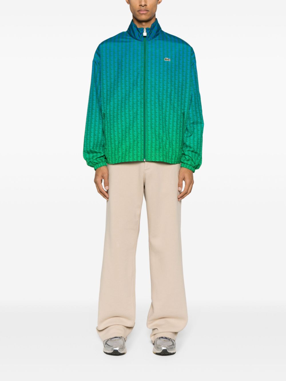 Maison-Kitsune Lacoste monogram-print Ombré Sportsuit Jacket Blue Men Sport Jackets & Windbreakers