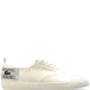 Men Low-Tops Maison-Kitsune Lacoste logo-patch round-toe Sneakers White
