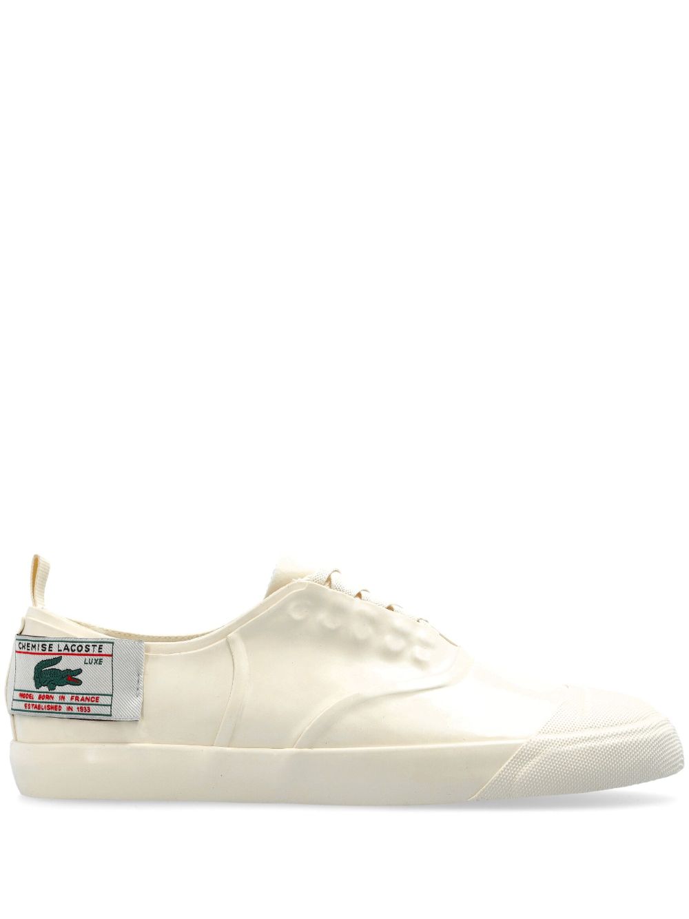 Men Low-Tops Maison-Kitsune Lacoste logo-patch round-toe Sneakers White