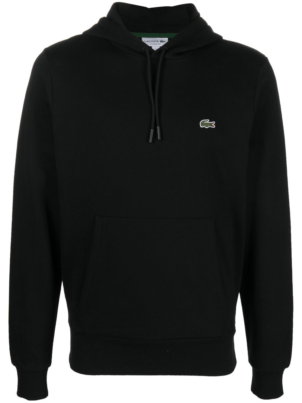 Lacoste logo-patch Cotton Hoodie Black Men Hoodies Maison-Kitsune