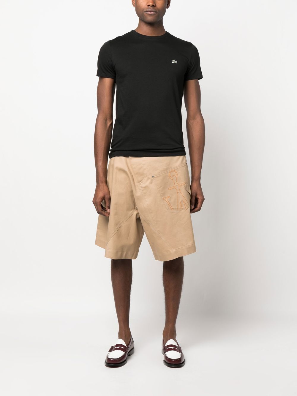 Maison-Kitsune T-Shirts Men Lacoste Pima-cotton T-shirt Black