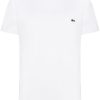 Maison-Kitsune Lacoste logo-embroidered crew-neck T-shirt White Men T-Shirts