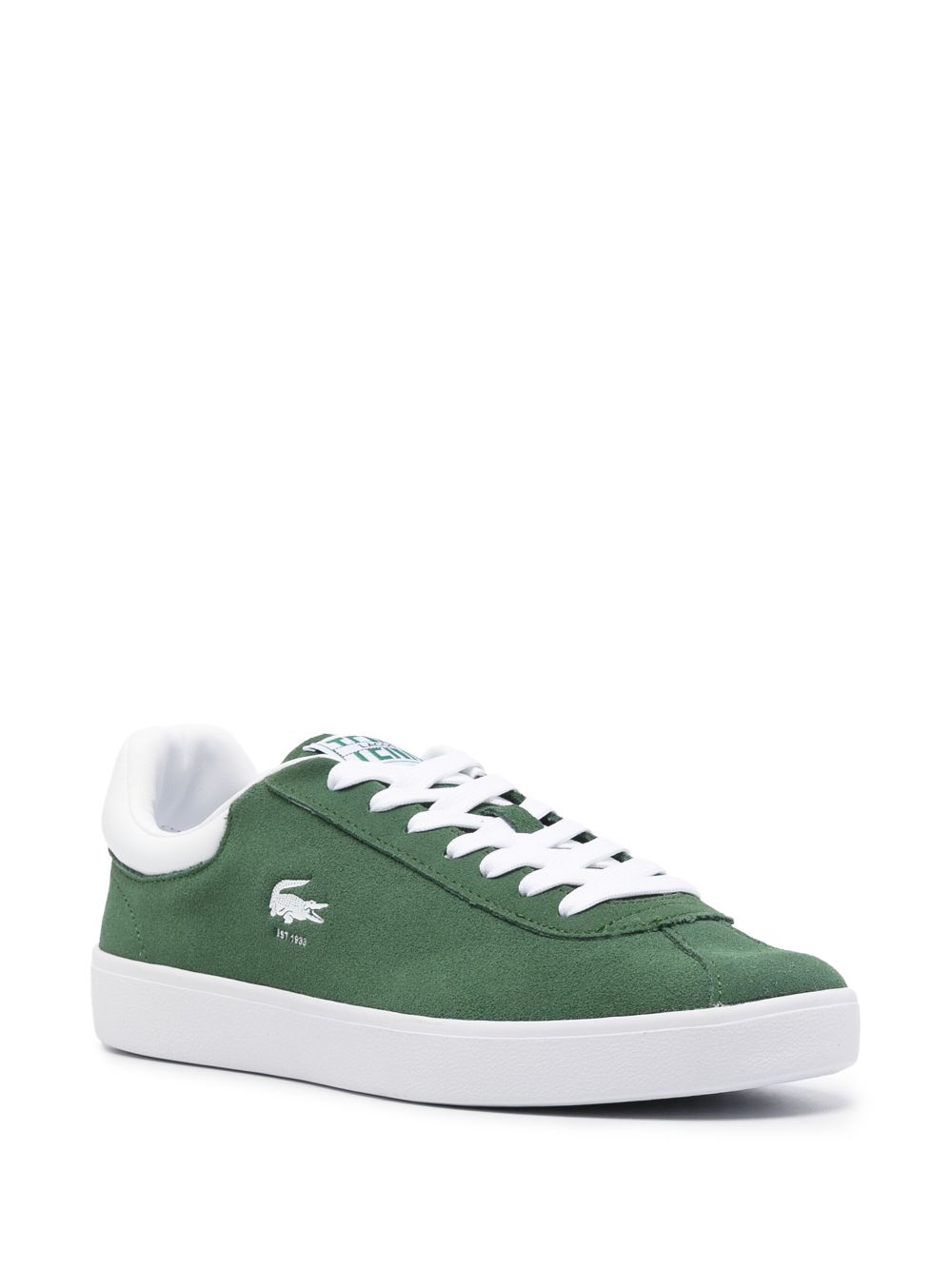 Maison-Kitsune Lacoste logo-debossed Suede Sneakers Green Men Low-Tops
