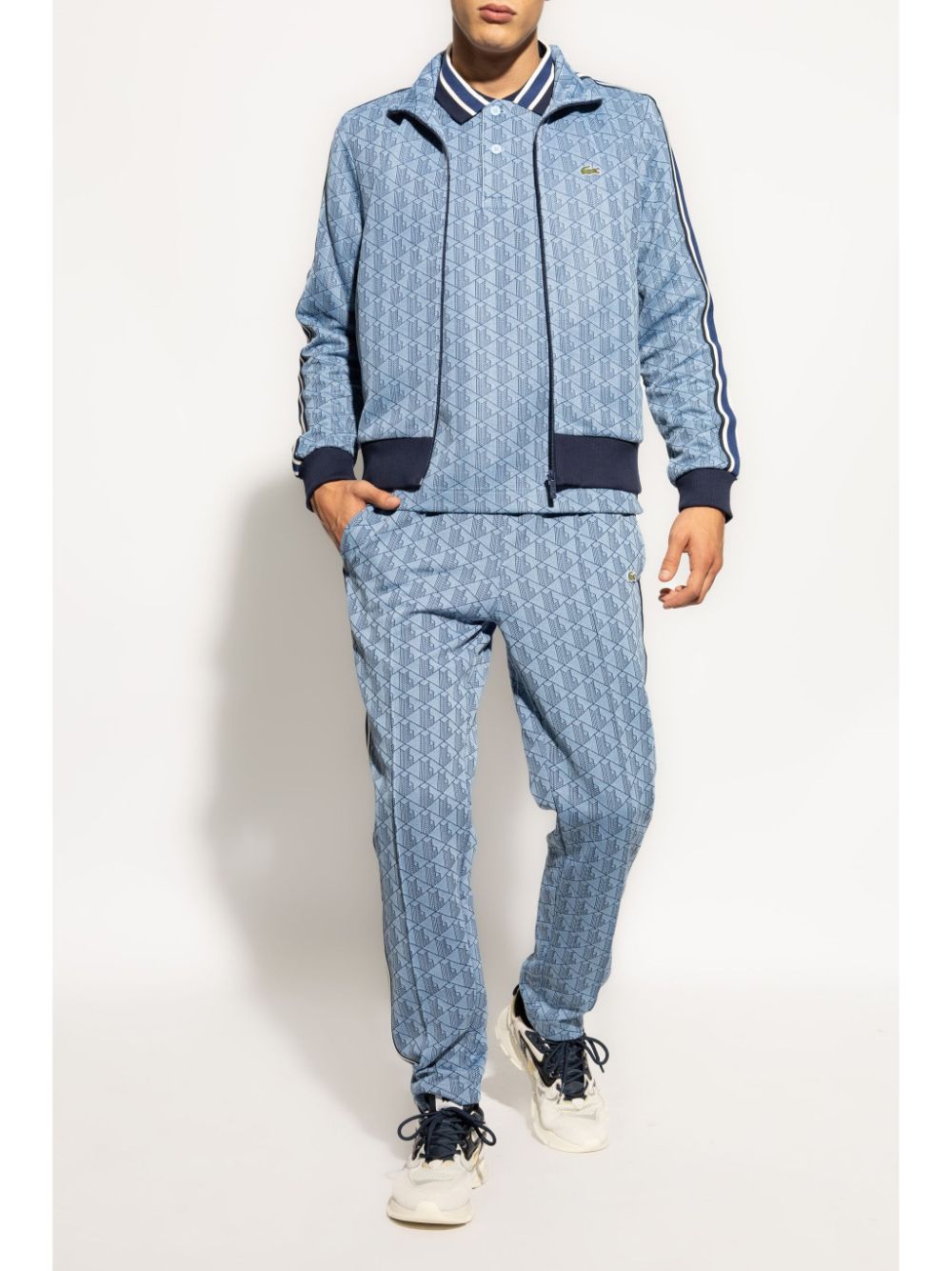 Lacoste monogram-pattern Jacket Blue Maison-Kitsune Men Sport Jackets & Windbreakers