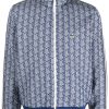 Men Cardigans Maison-Kitsune Lacoste monogram-pattern long-sleeved Sweatshirt Blue
