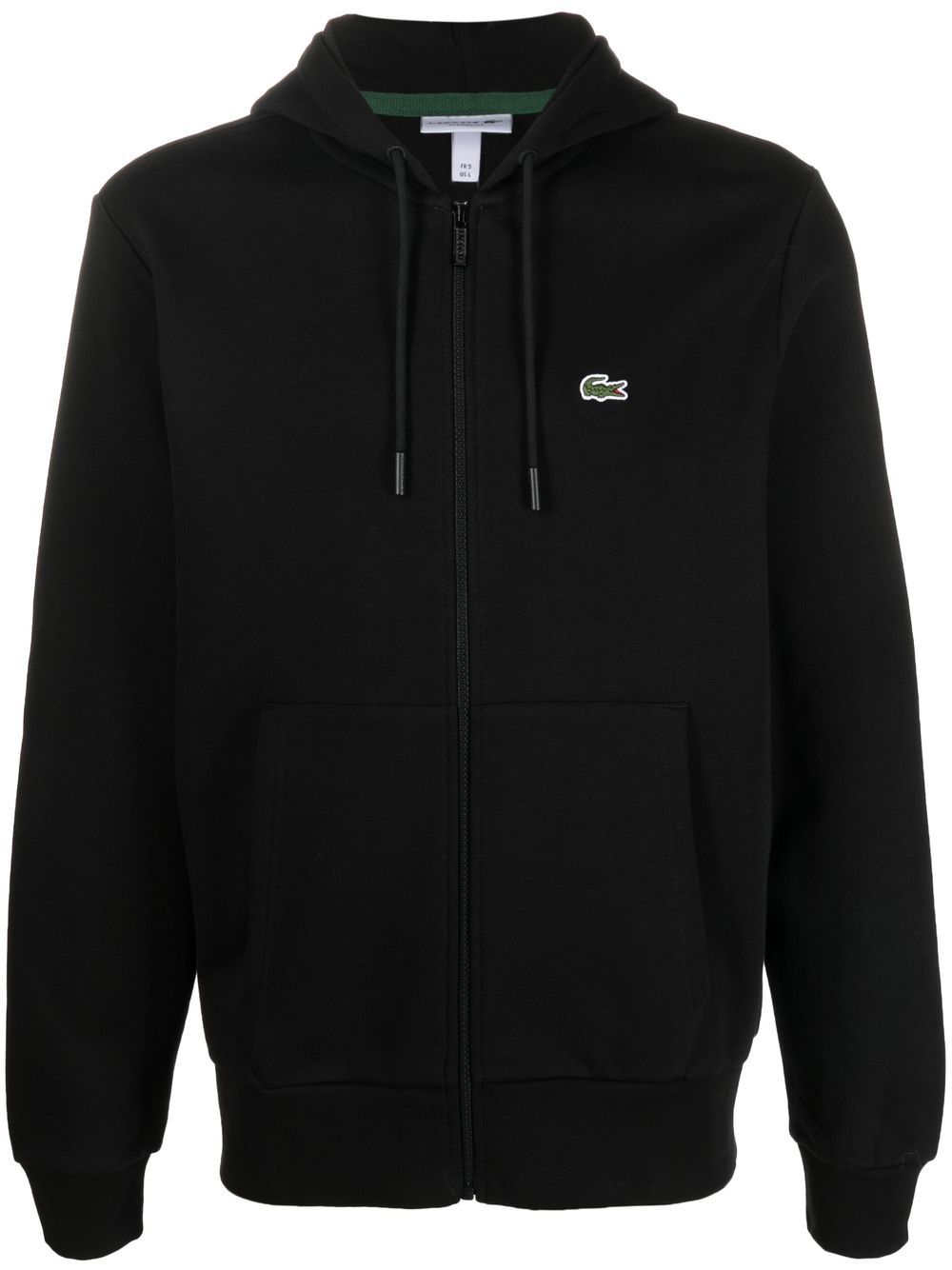 Men Hoodies Maison-Kitsune Lacoste appliqué-logo zip-up Hoodie Black