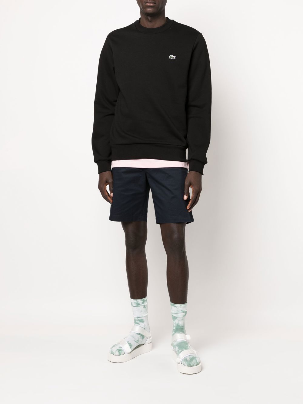 Men Sweatshirts Maison-Kitsune Lacoste logo-appliqué Sweatshirt Black