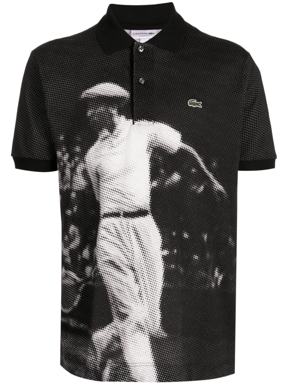 Lacoste René Lacoste-print Polo Shirt Black Men Polo Shirts Maison-Kitsune