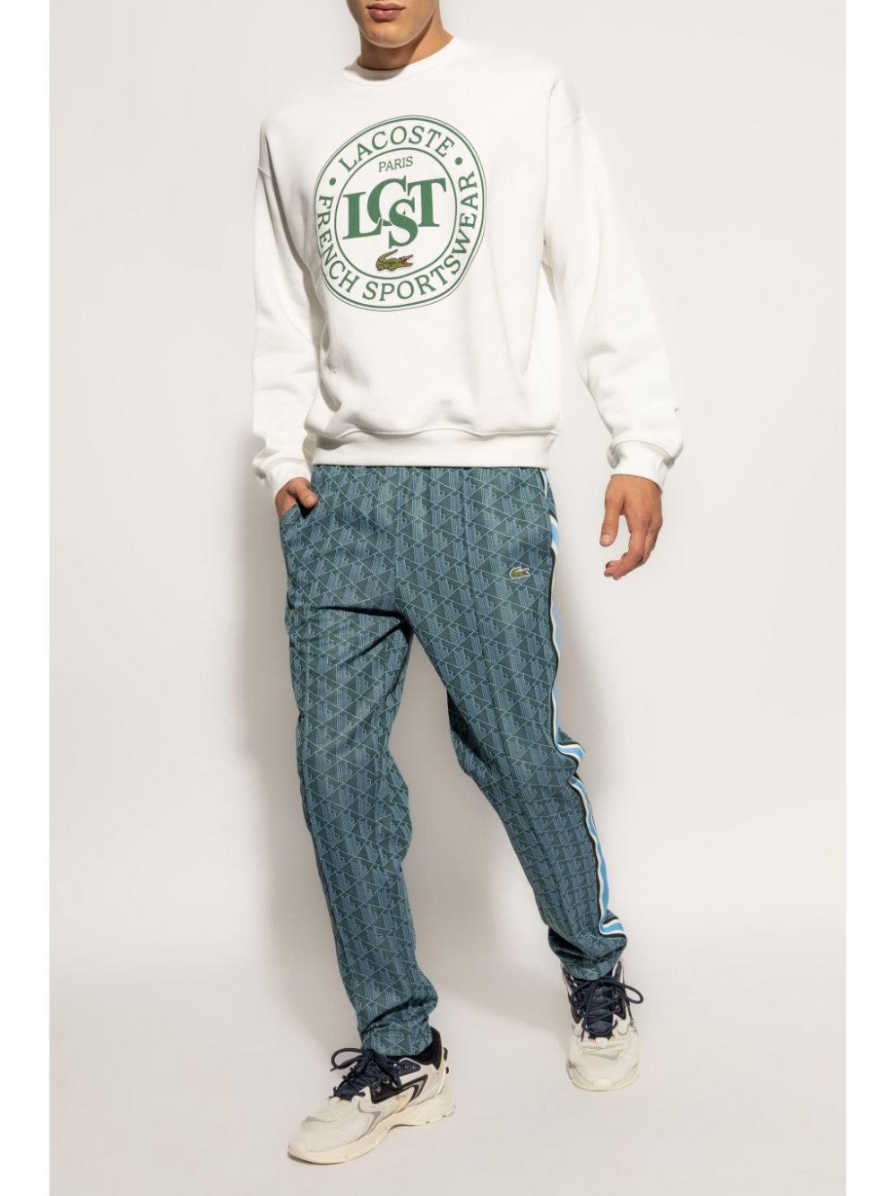 Maison-Kitsune Lacoste logo-print Sweatshirt White Men Sweatshirts
