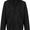 Men Hooded Jackets Maison-Kitsune Lacoste logo-patch Waterproof Hooded Jacket Black