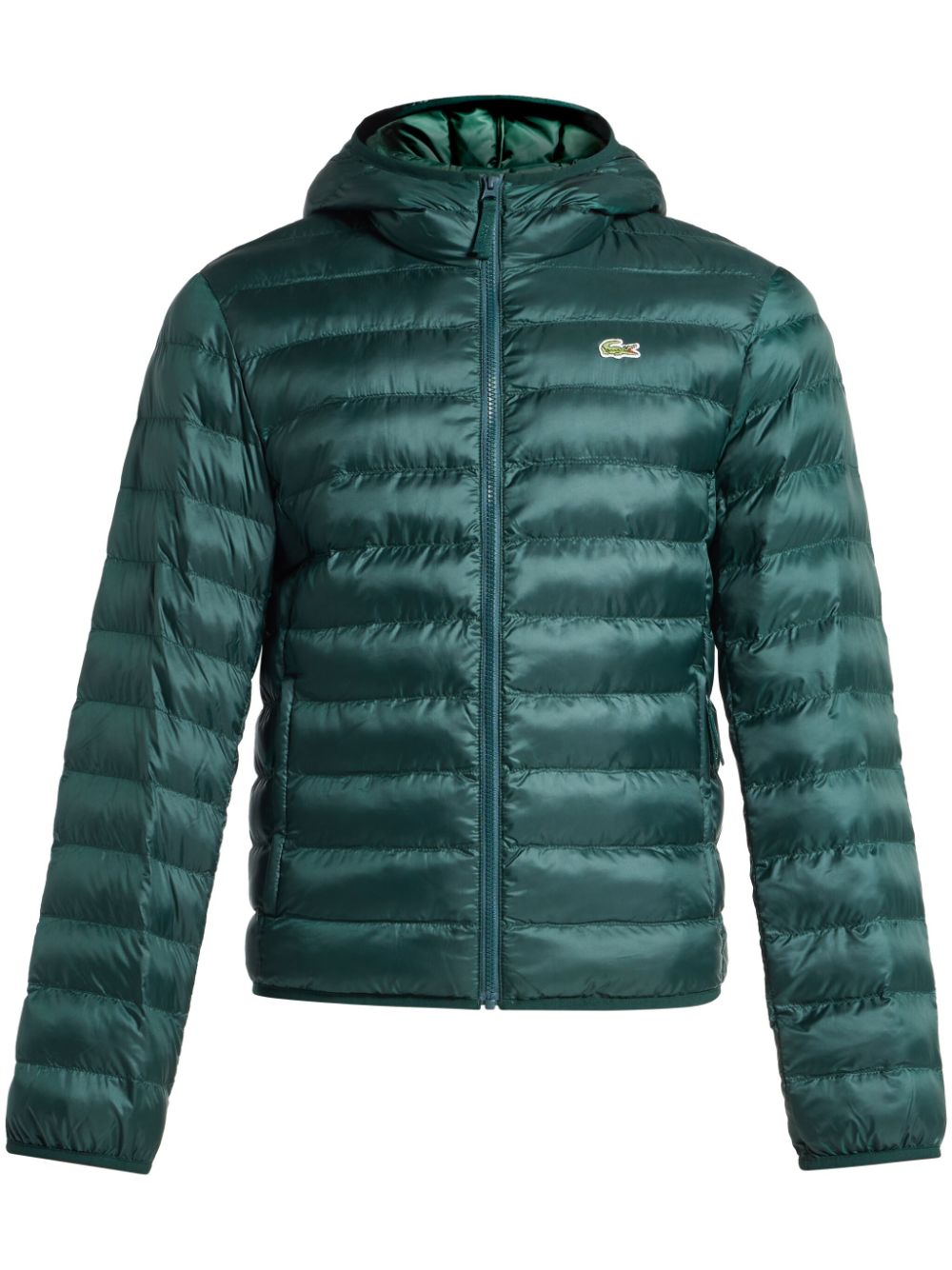 Lacoste Quilted Hoodie Puffer Jacket Green Men Hooded Jackets Maison-Kitsune
