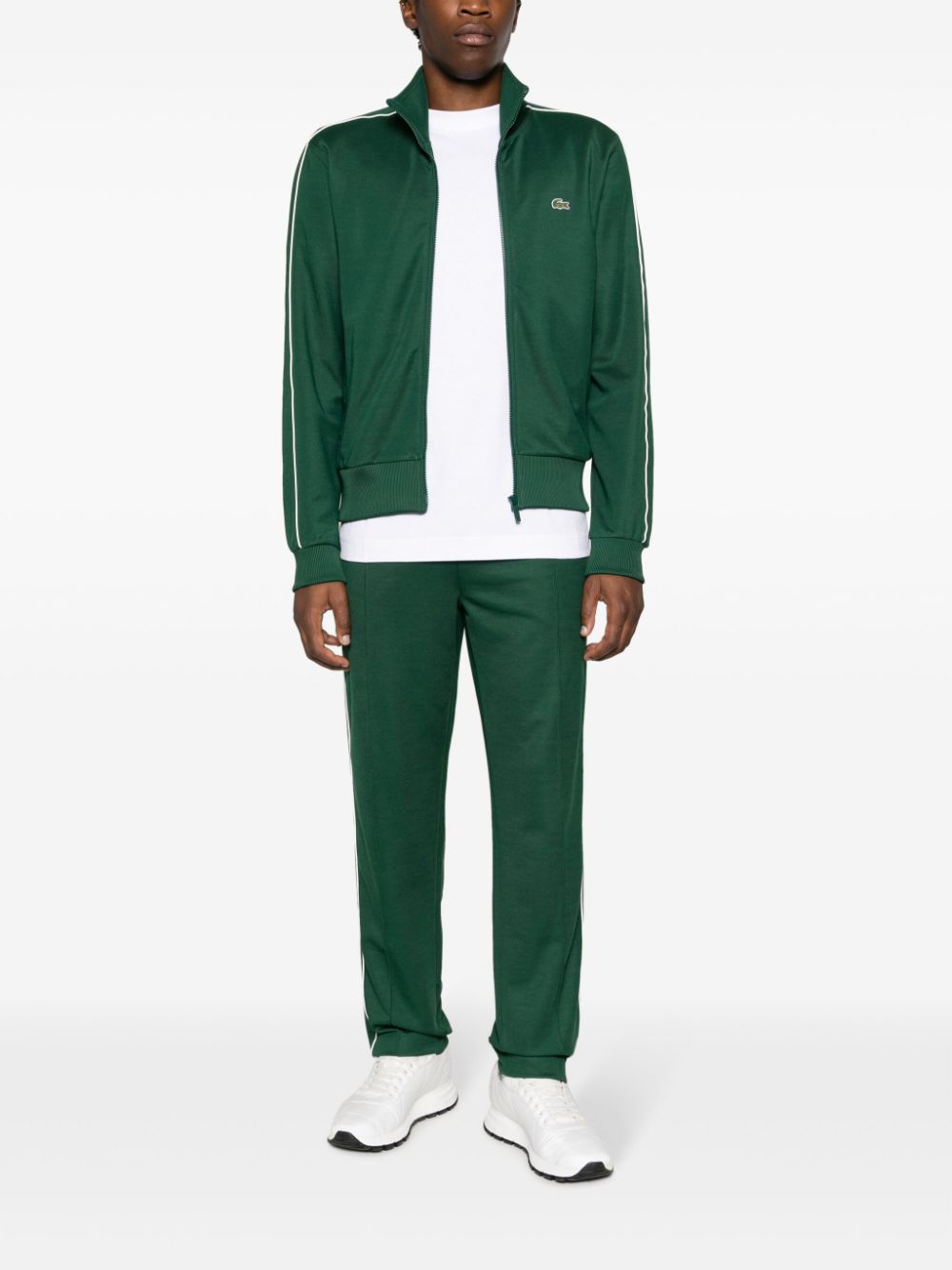 Maison-Kitsune Bomber Jackets Men Lacoste Original Paris piqué-weave Jacket Green