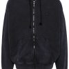 Men Hooded Jackets Maison-Kitsune Lacoste logo-patched Hooded Jacket Black
