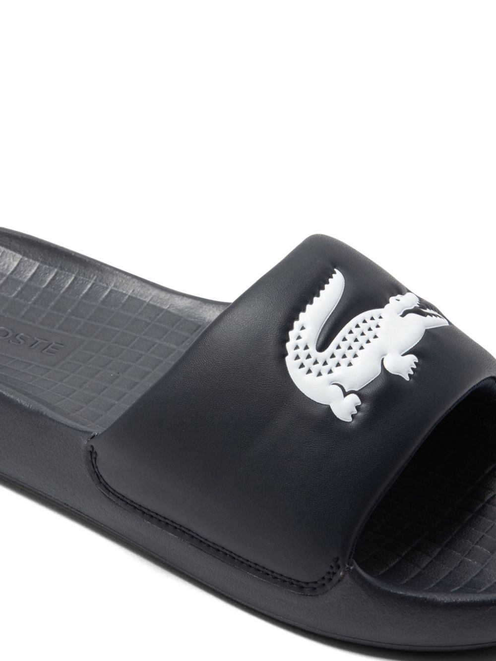 Maison-Kitsune Lacoste Croco 1.0 logo-embossed Slides Blue Men Flip Flops & Slides