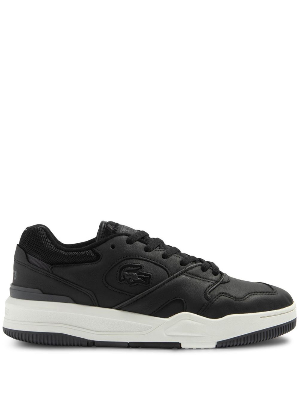 Maison-Kitsune Lacoste Lineshot Panelled Leather Sneakers Black Men Low-Tops