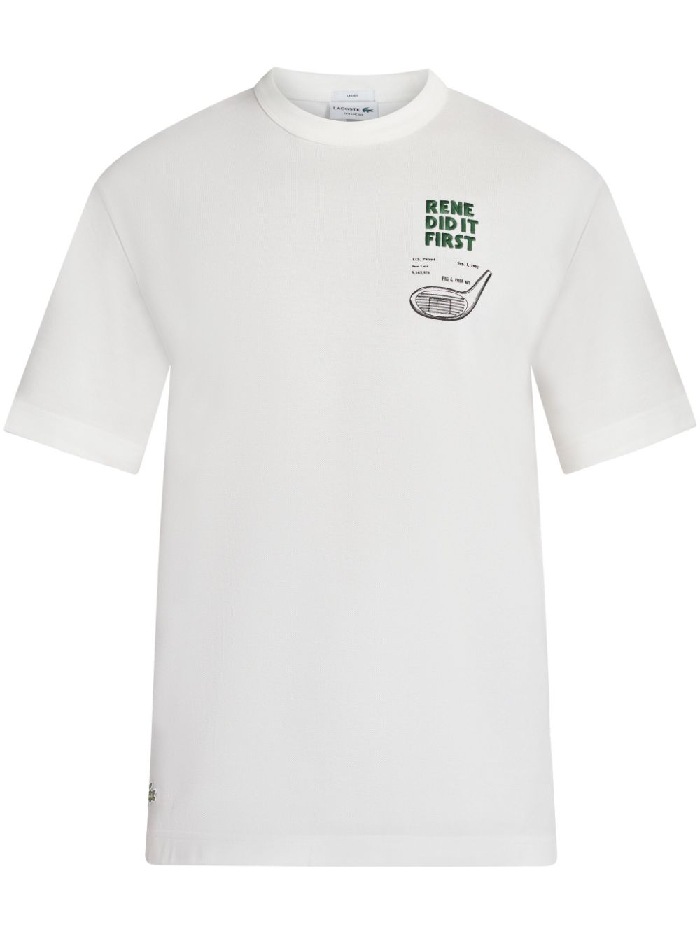 Lacoste patent-print Cotton T-shirt White Maison-Kitsune Men T-Shirts