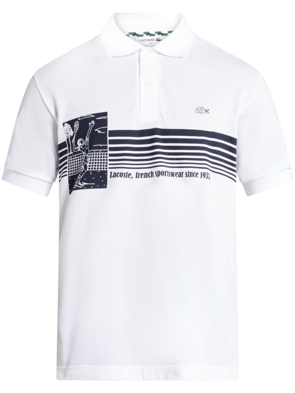 Lacoste French Made Cotton Polo Shirt White Maison-Kitsune Men Polo Shirts