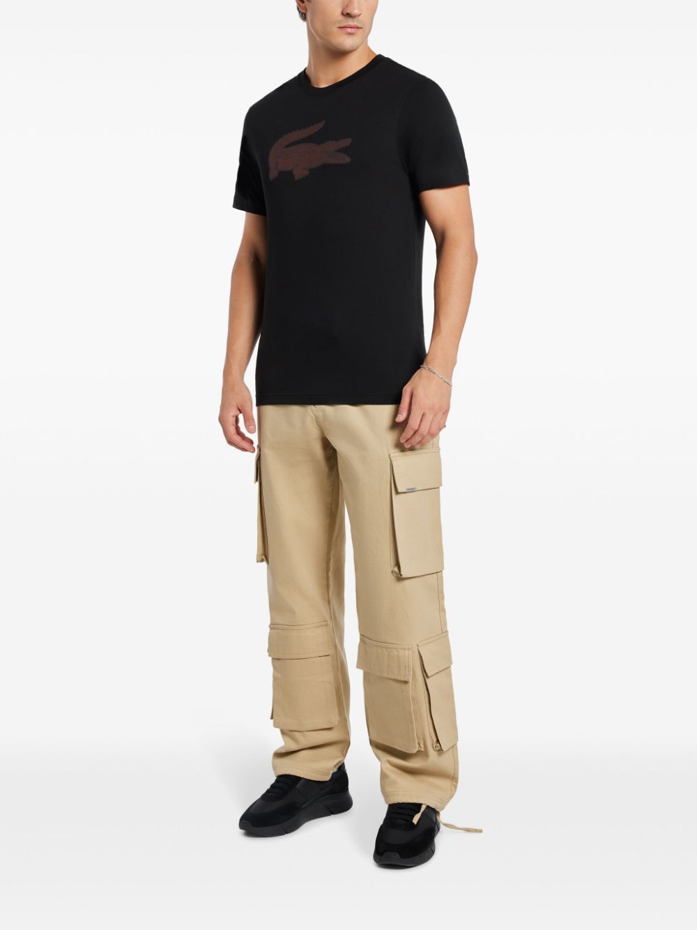 Lacoste logo-print T-shirt Black Maison-Kitsune Men T-Shirts