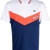 Maison-Kitsune Lacoste logo-patch Panelled Polo Shirt White Men Polo Shirts