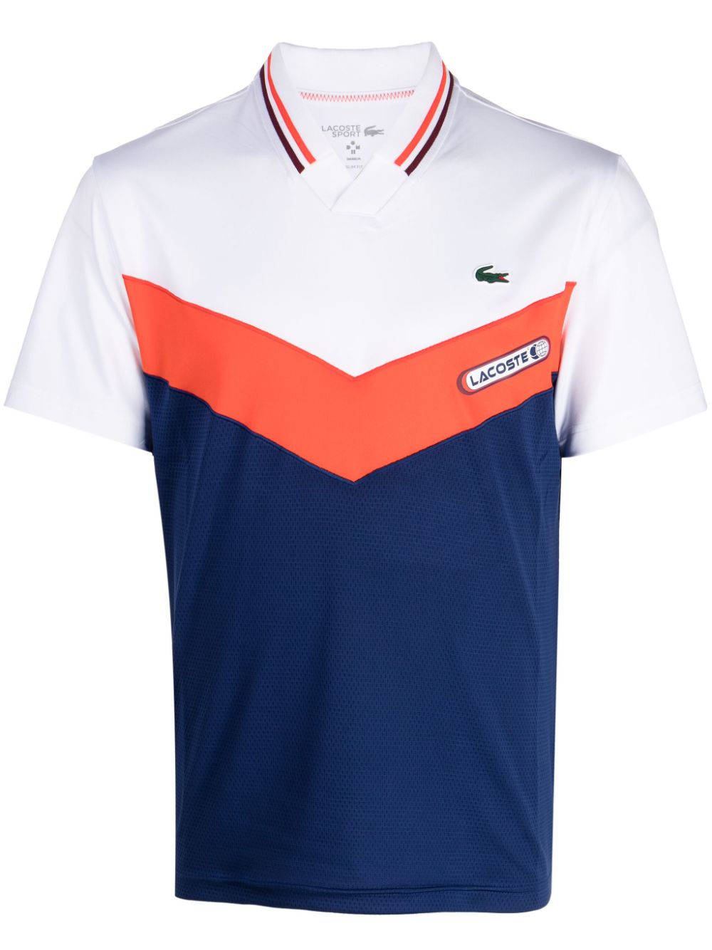 Maison-Kitsune Lacoste logo-patch Panelled Polo Shirt White Men Polo Shirts