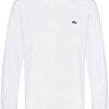 Maison-Kitsune Lacoste logo-patch long-sleeve Polo Shirt White Men Polo Shirts