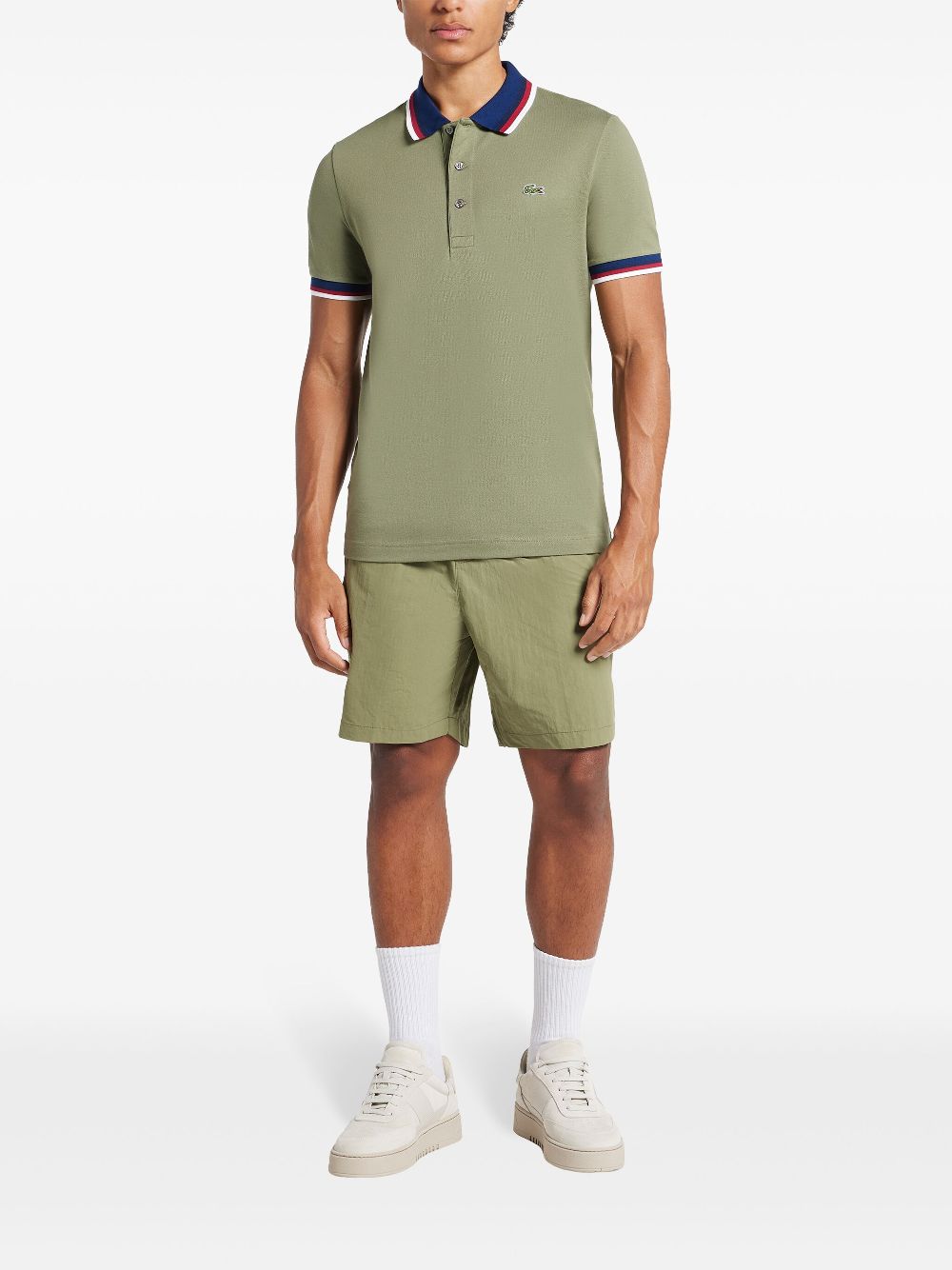 Maison-Kitsune Lacoste logo-patch Polo Shirt Green Men Polo Shirts