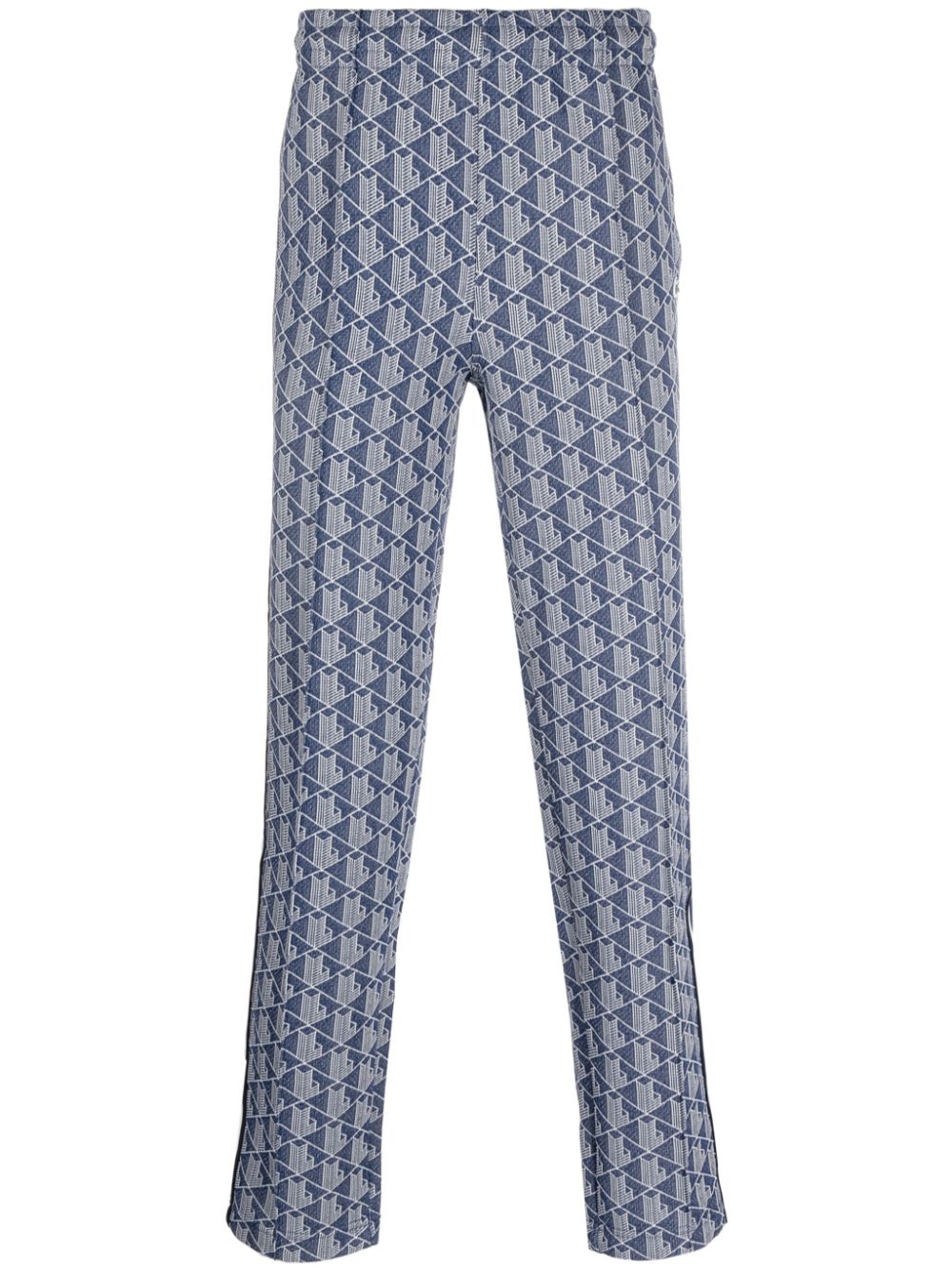 Lacoste Jacquard monogram-pattern Track Pants Blue Maison-Kitsune Men Sweatpants