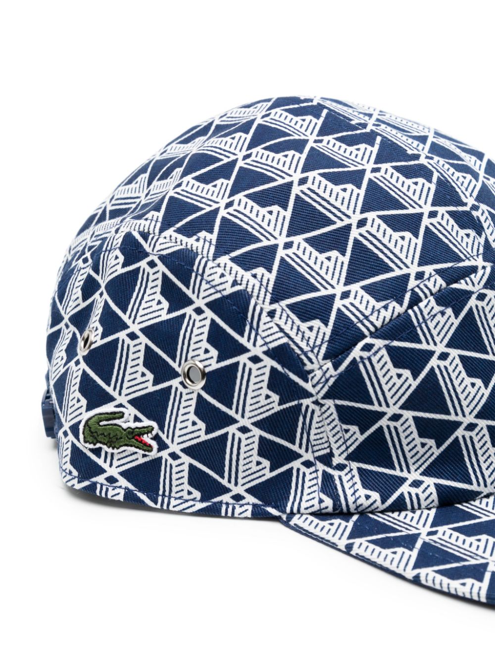 Lacoste monogram-print Cotton Cap Blue Men Hats Maison-Kitsune