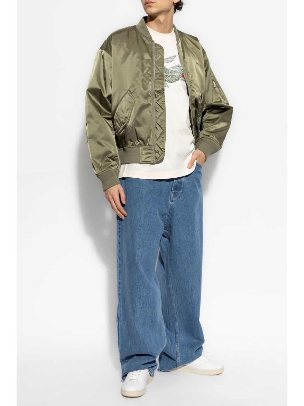 Lacoste Padded Bomber Jacket Green Men Bomber Jackets Maison-Kitsune