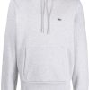 Lacoste logo-patch Fleece Hoodie Grey Maison-Kitsune Men Hoodies