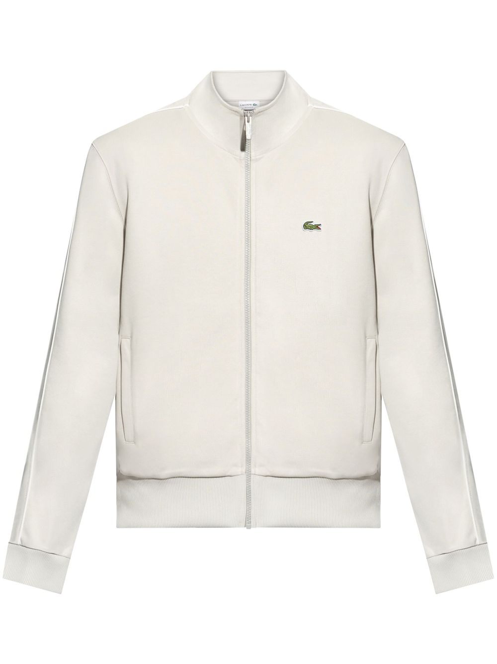 Maison-Kitsune Lacoste logo-print Zipped Sweater White Men Knitted Sweaters