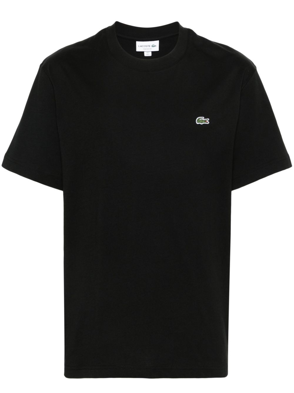 Maison-Kitsune T-Shirts Men Lacoste logo-patch Cotton T-shirt Black