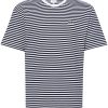 Maison-Kitsune Lacoste Striped Cotton T-shirt Blue Men T-Shirts