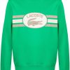 Men Sweatshirts Maison-Kitsune Lacoste logo-print Cotton Sweatshirt Green