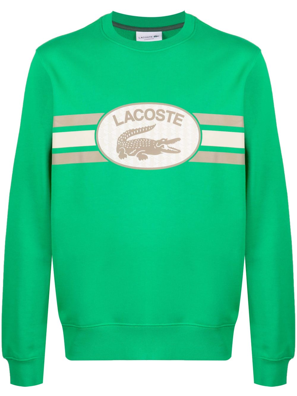 Men Sweatshirts Maison-Kitsune Lacoste logo-print Cotton Sweatshirt Green