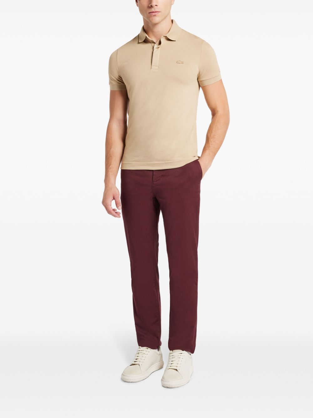 Men Polo Shirts Maison-Kitsune Lacoste logo-patch Polo Shirt Neutrals
