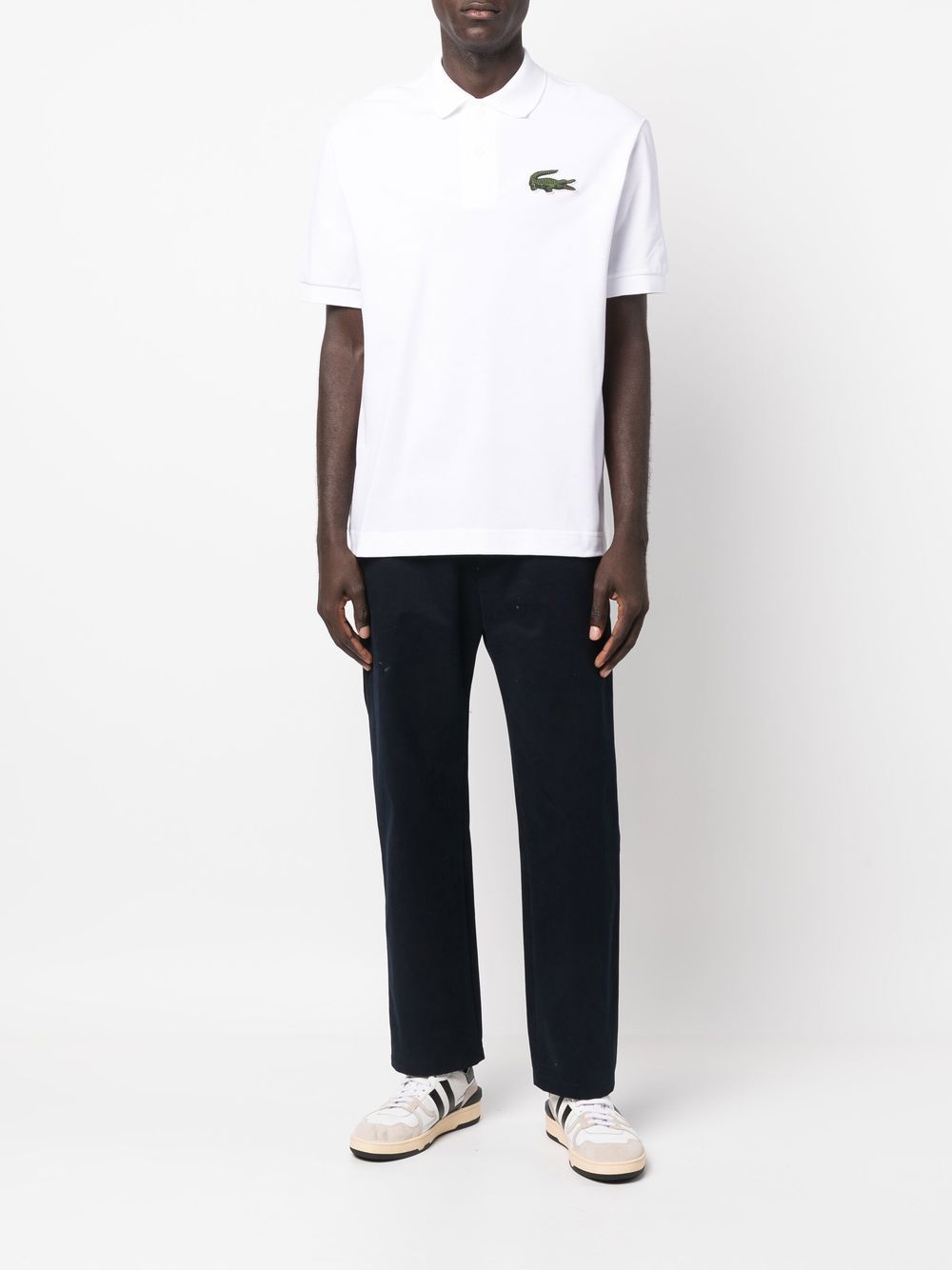 Lacoste embroidered-logo short-sleeve Polo Shirt White Maison-Kitsune Men Polo Shirts