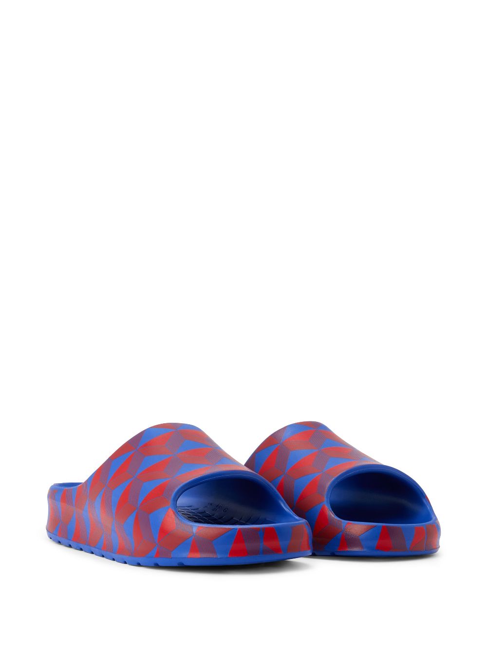 Maison-Kitsune Lacoste geometric-print open-toe Slides Blue Men Flip Flops & Slides