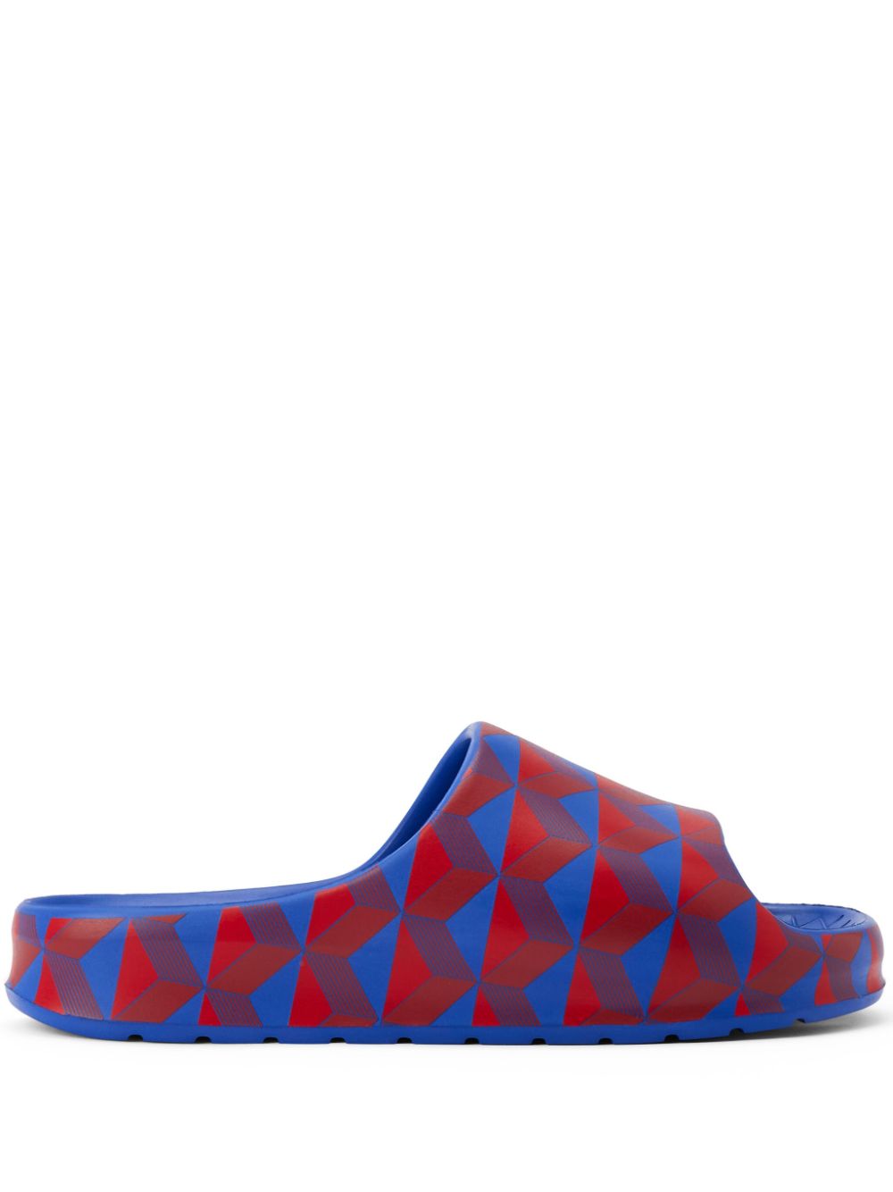 Maison-Kitsune Lacoste geometric-print open-toe Slides Blue Men Flip Flops & Slides