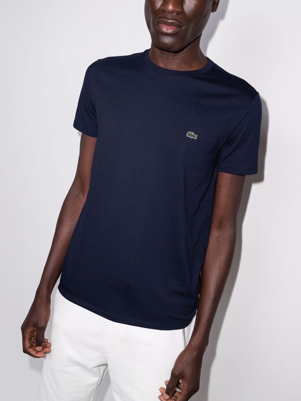 Maison-Kitsune Lacoste crocodile-patch T-shirt Blue Men T-Shirts