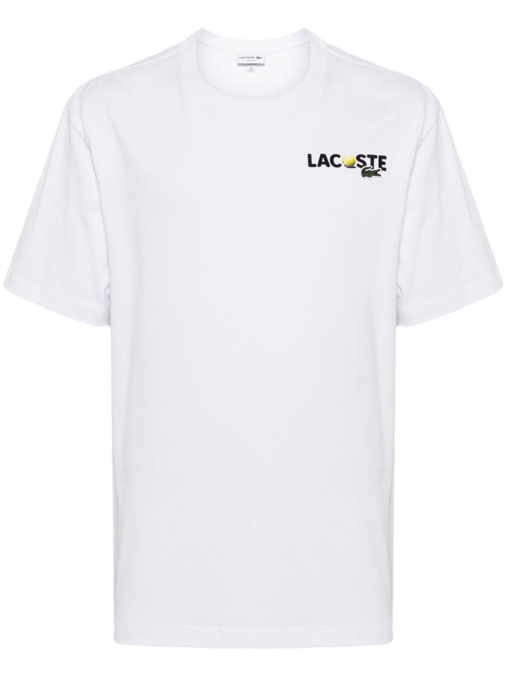 Maison-Kitsune T-Shirts Men Lacoste graphic-print Cotton T-shirt White