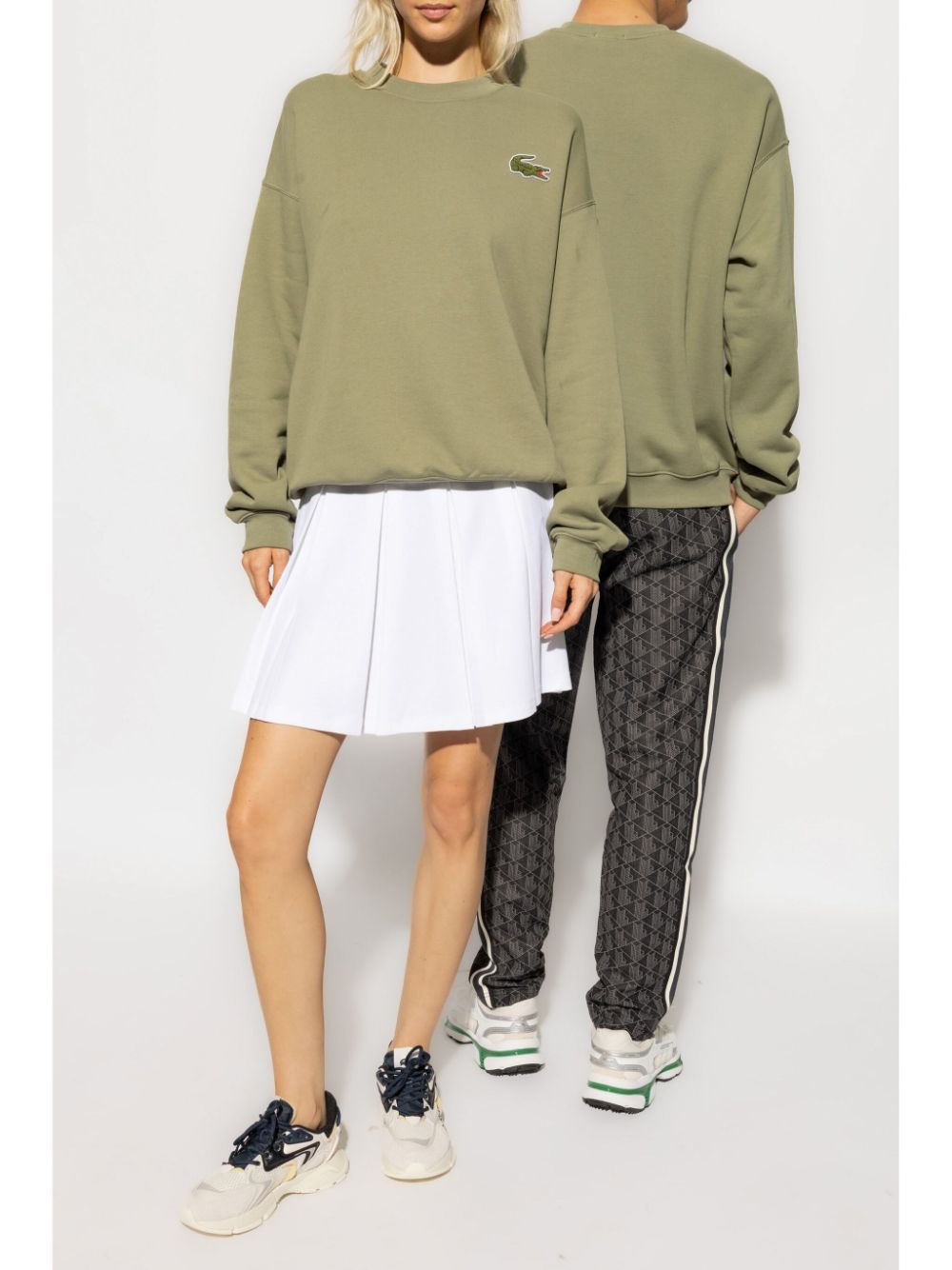 Men Sweatshirts Maison-Kitsune Lacoste Badge Fleece Sweatshirt Green