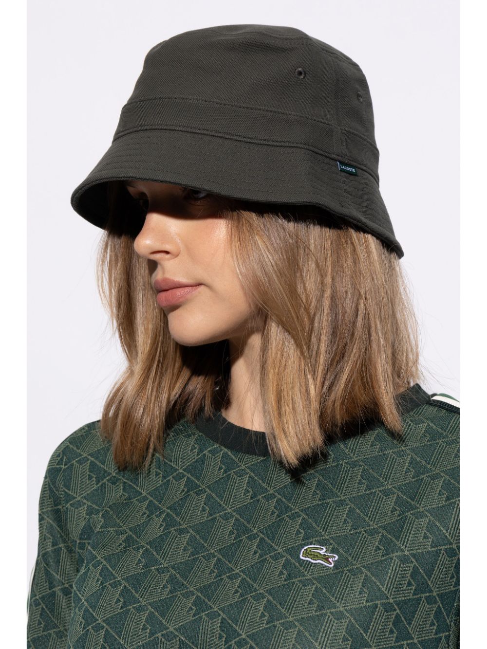 Lacoste logo-embroidered Cotton Bucket Hat Green Maison-Kitsune Men Hats