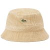 Men Hats Maison-Kitsune Lacoste Corduroy Bucket Hat Neutrals