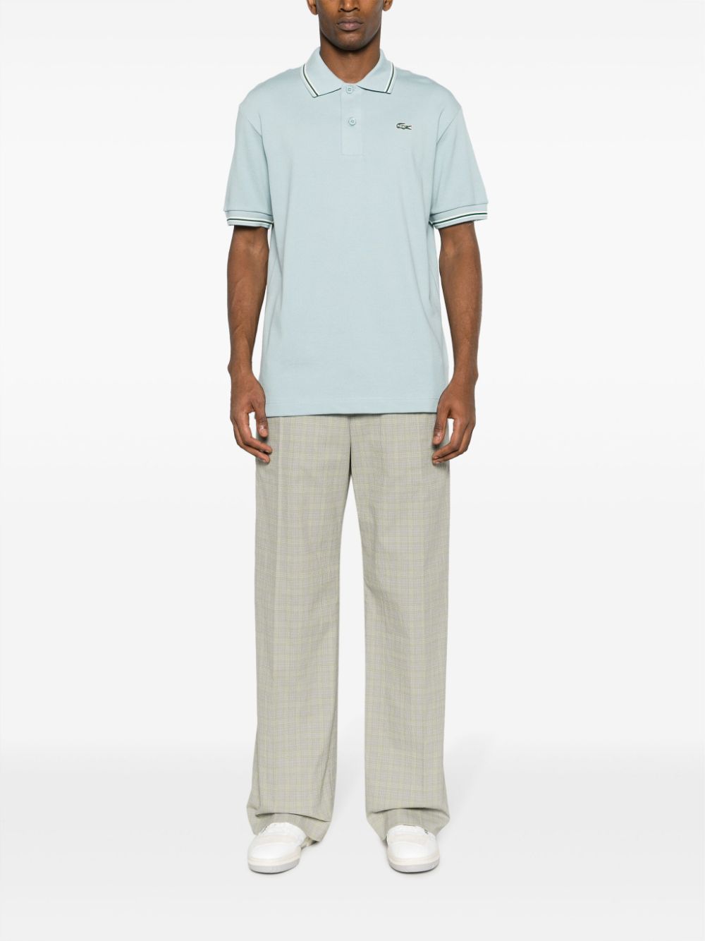 Maison-Kitsune Polo Shirts Men Lacoste x Le FLEUR Cotton Polo Shirt Grey