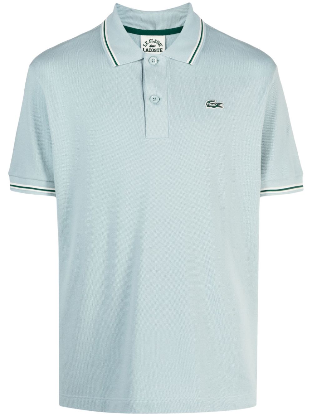 Maison-Kitsune Polo Shirts Men Lacoste x Le FLEUR Cotton Polo Shirt Grey