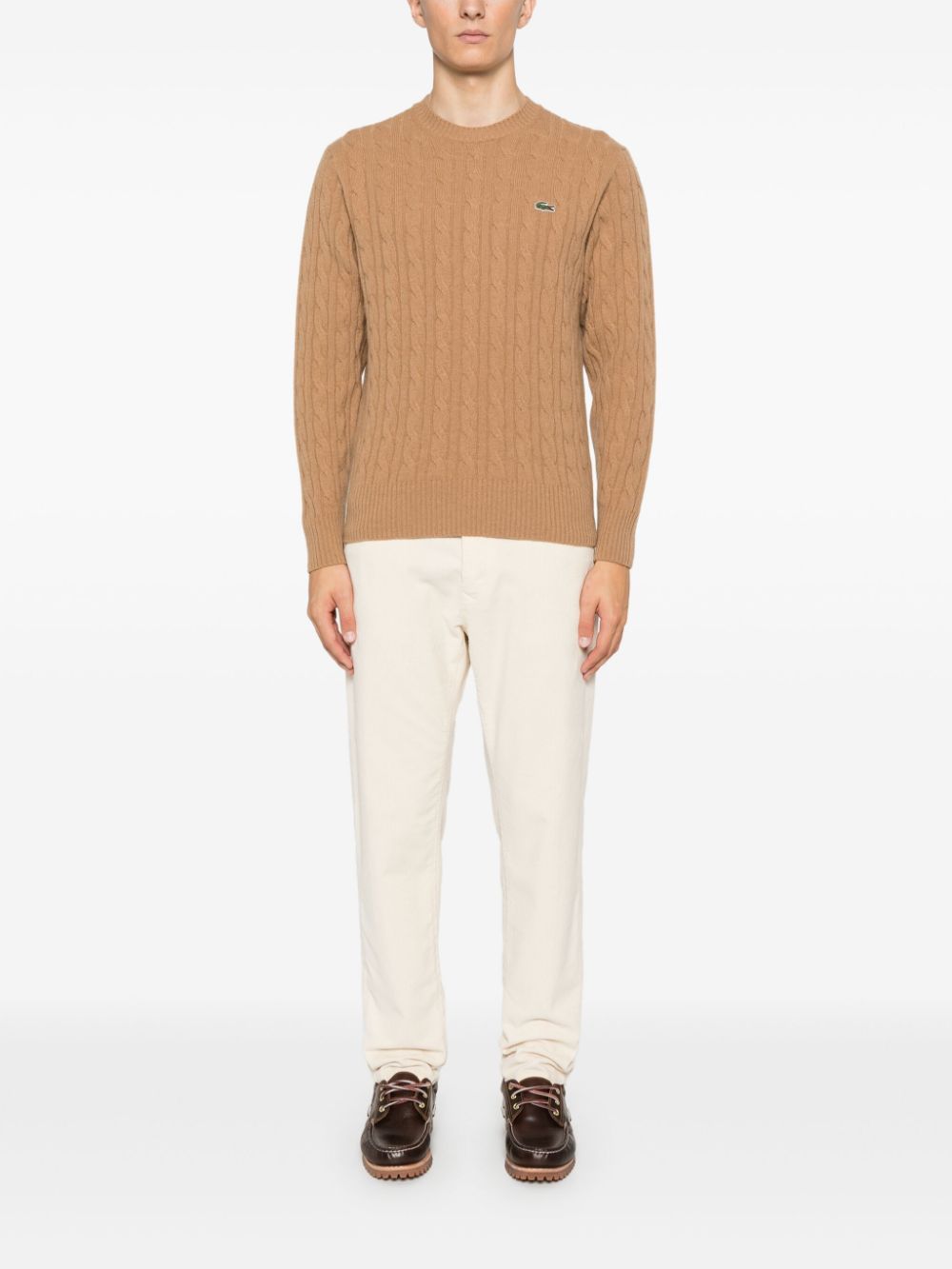 Lacoste cable-knit Sweater Neutrals Maison-Kitsune Men Knitted Sweaters