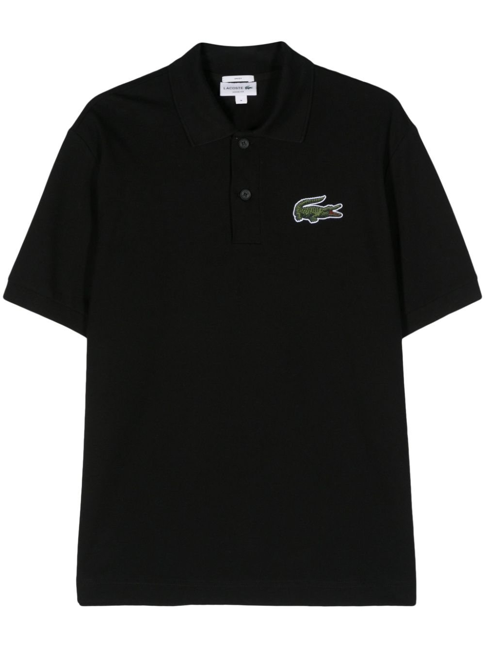 Maison-Kitsune Polo Shirts Men Lacoste logo-patch Cotton Polo Shirt Black